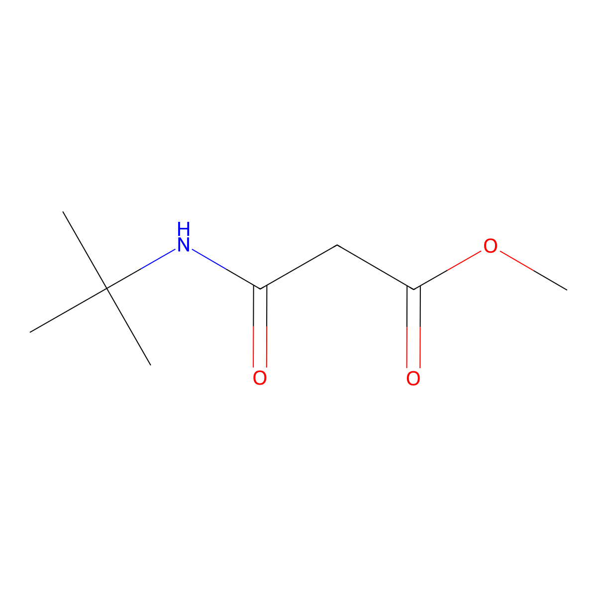 Methyl 2-(tert-butylcarbamoyl)acetate molecular structure, CAS 76311-96-1