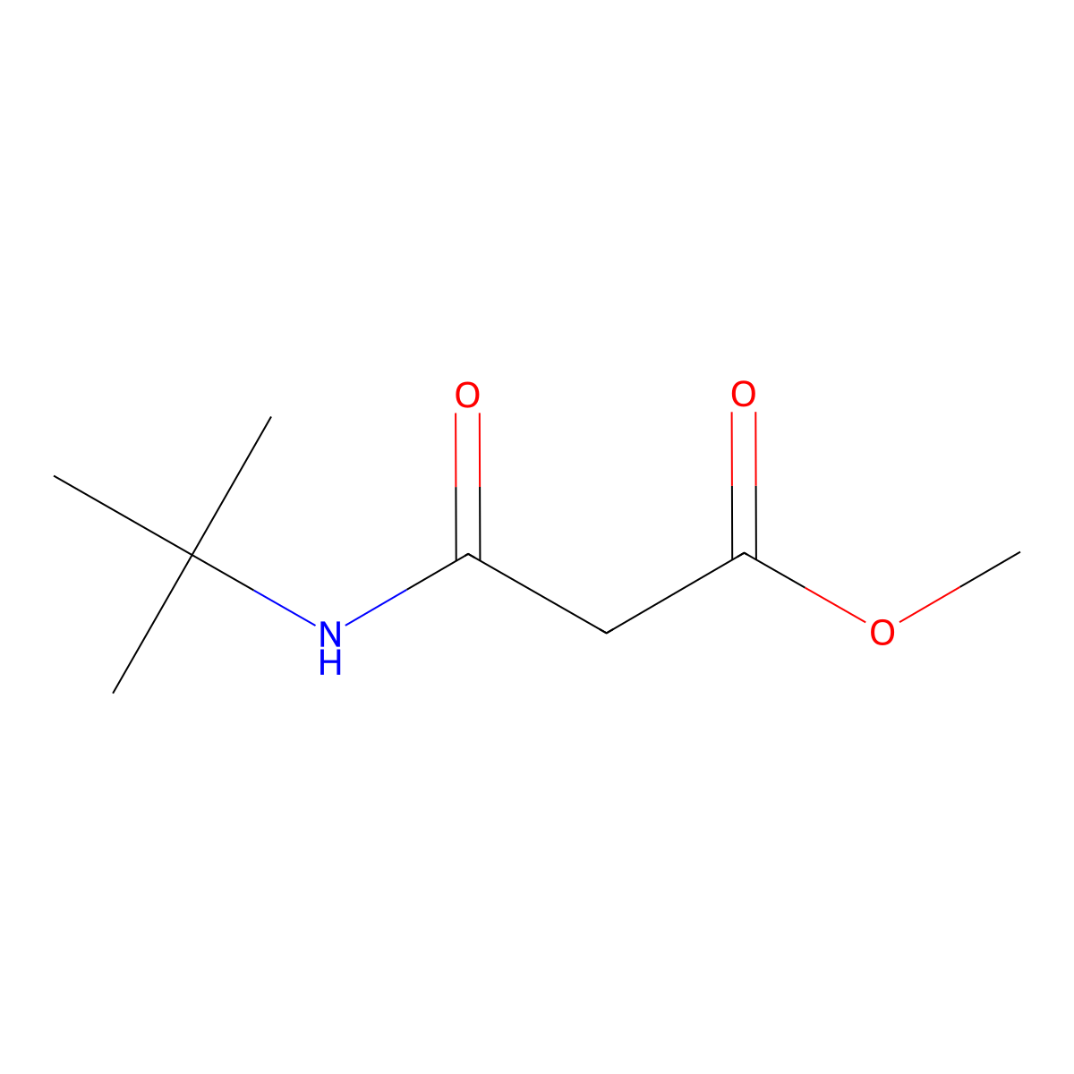 Methyl 2-(tert-butylcarbamoyl)acetate molecular structure, CAS 76311-96-1
