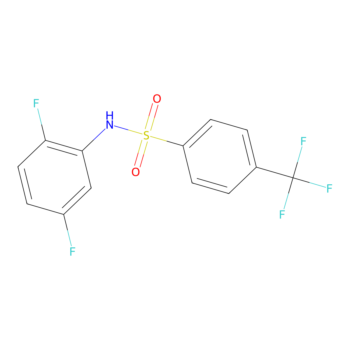 N-(2,5-difluorophenyl)-4-(trifluoromethyl)benzenesulfonamide molecular structure, CAS 763110-25-4