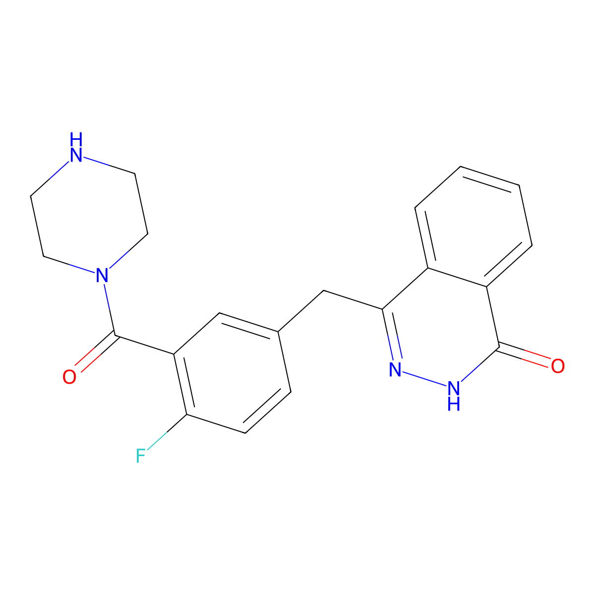4-((4-Fluoro-3-(piperazine-1-carbonyl)phenyl)methyl)-1,2-dihydrophthalazin-1-one molecular structure, CAS 763111-47-3