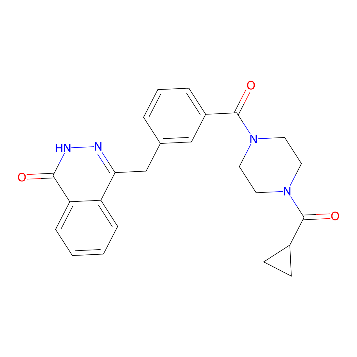 4-(3-(4-(Cyclopropanecarbonyl)piperazine-1-carbonyl)benzyl)phthalazin-1(2H)-one molecular structure, CAS 763113-06-0