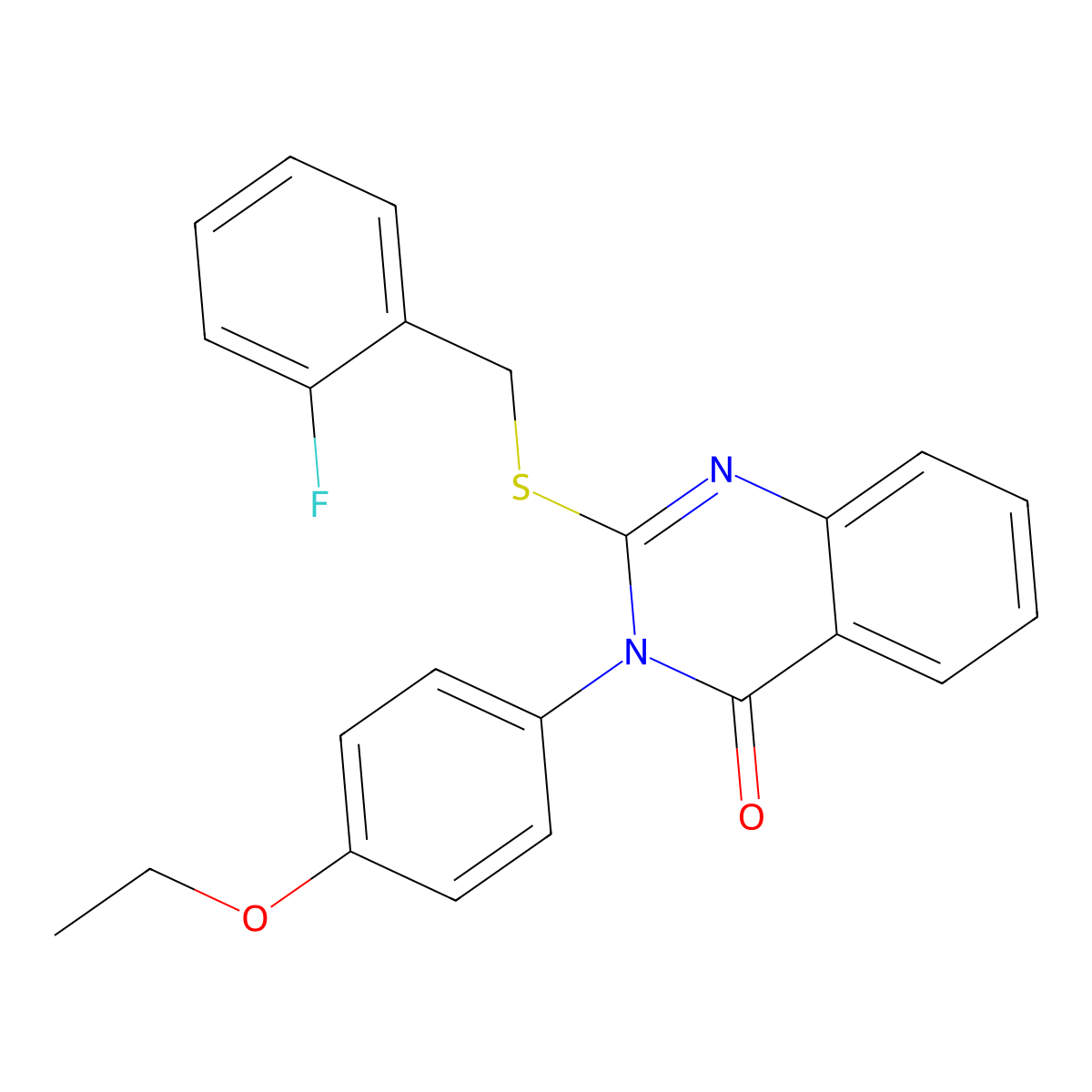 3-(4-Ethoxyphenyl)-2-((2-fluorobenzyl)thio)-4(3H)-quinazolinone molecular structure, CAS 763113-61-7