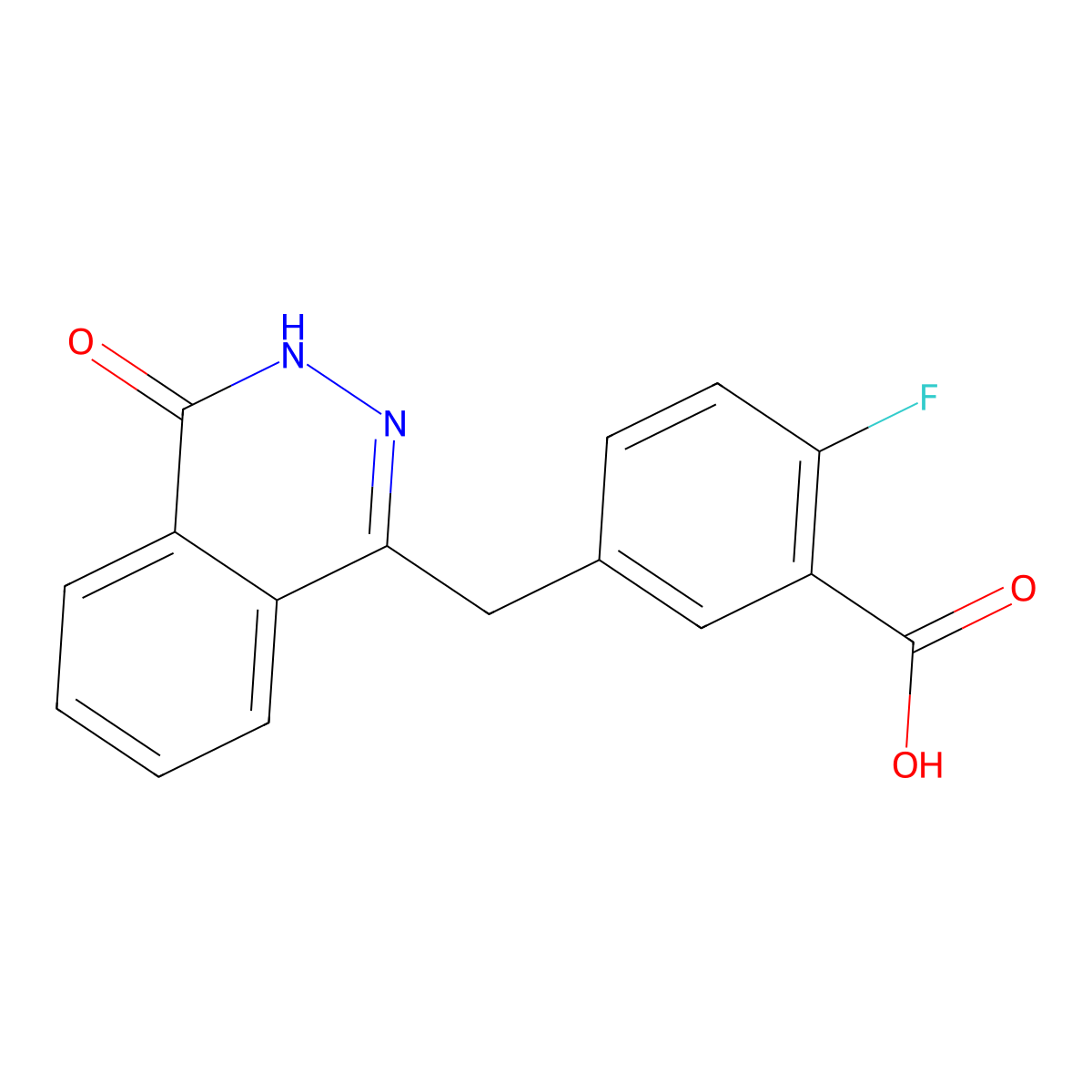 2-Fluoro-5-[(4-oxo-3,4-dihydrophthalazin-1-yl)methyl]benzoic acid molecular structure, CAS 763114-26-7