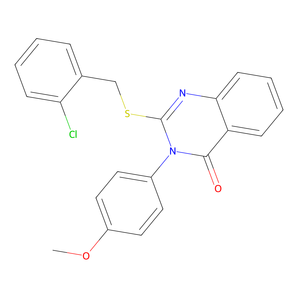 2-((2-Chlorobenzyl)thio)-3-(4-methoxyphenyl)-4(3H)-quinazolinone molecular structure, CAS 763114-30-3