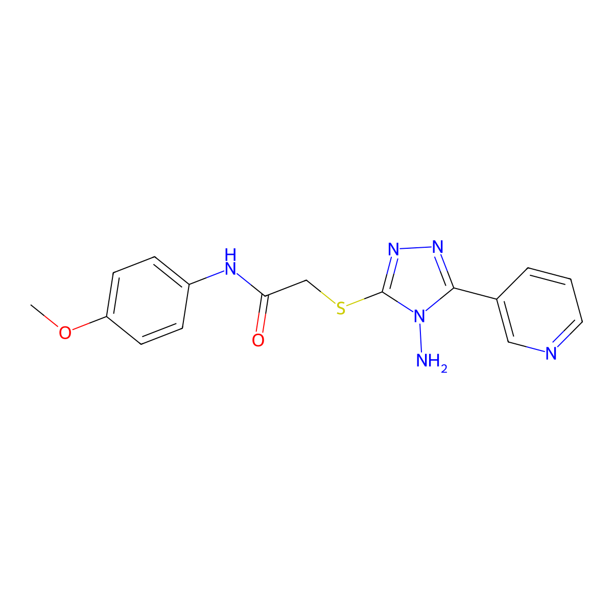 2-((4-Amino-5-(3-pyridinyl)-4H-1,2,4-triazol-3-YL)thio)-N-(4-meo-PH)acetamide molecular structure, CAS 763114-61-0