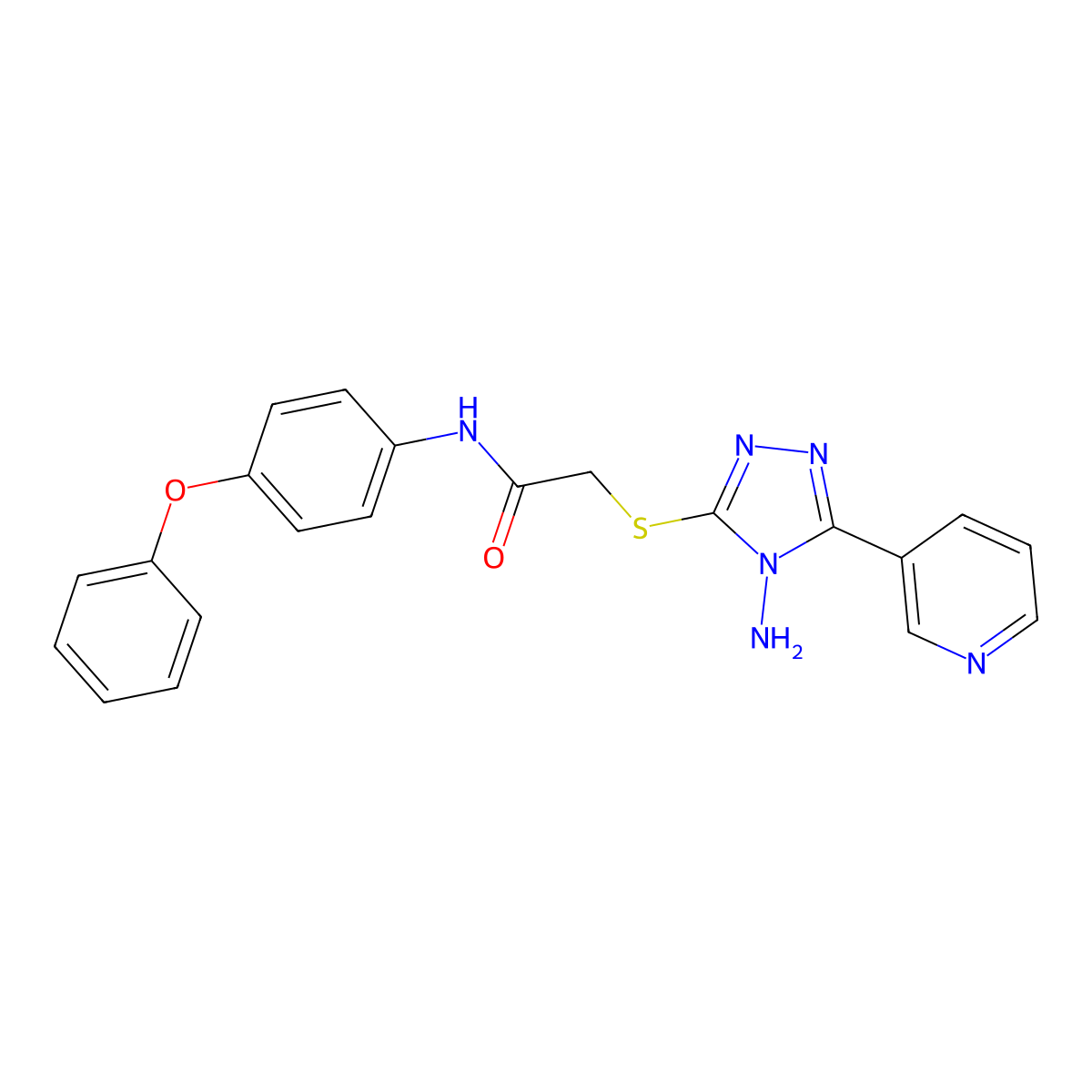 2-((4-Amino-5-(3-pyridinyl)-4H-1,2,4-triazol-3-YL)thio)N-(4-phenoxy-PH)acetamide molecular structure, CAS 763114-74-5