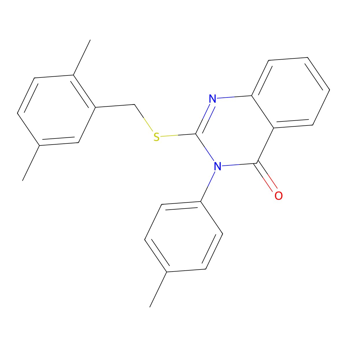 2-((2,5-Dimethylbenzyl)thio)-3-(4-methylphenyl)-4(3H)-quinazolinone molecular structure, CAS 763114-76-7