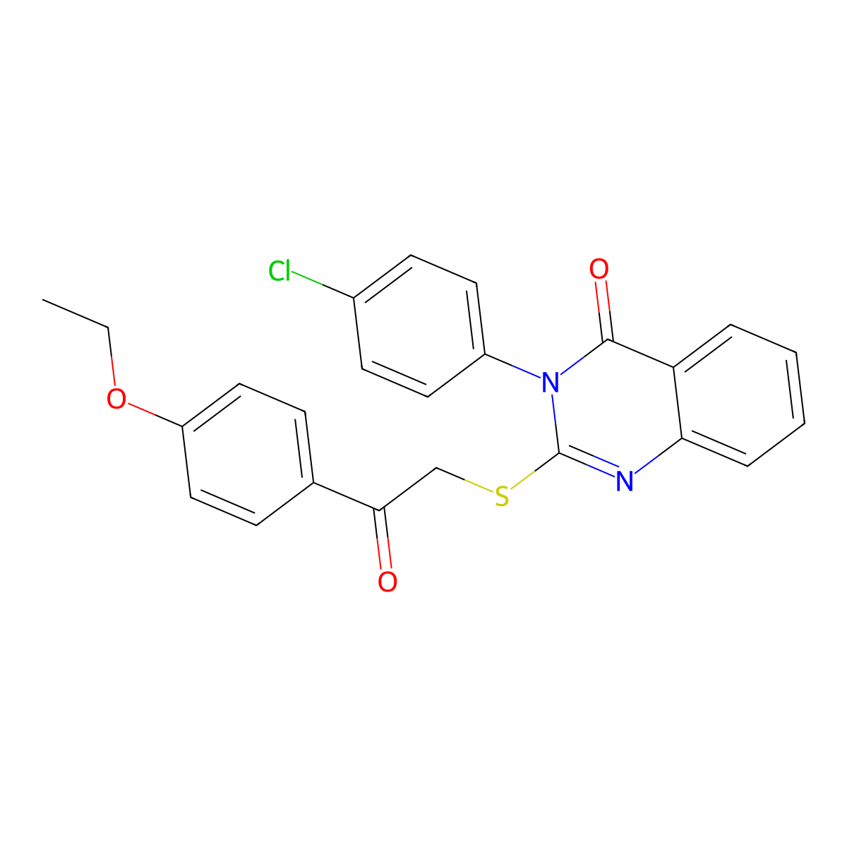 3-(4-Chlorophenyl)-2-((2-(4-ethoxyphenyl)-2-oxoethyl)thio)-4(3H)-quinazolinone molecular structure, CAS 763114-85-8