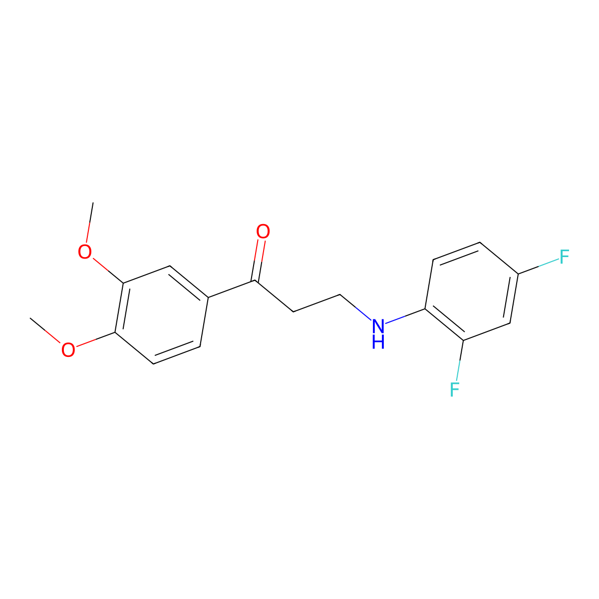 3-(2,4-Difluoroanilino)-1-(3,4-dimethoxyphenyl)-1-propanone molecular structure, CAS 763116-77-4