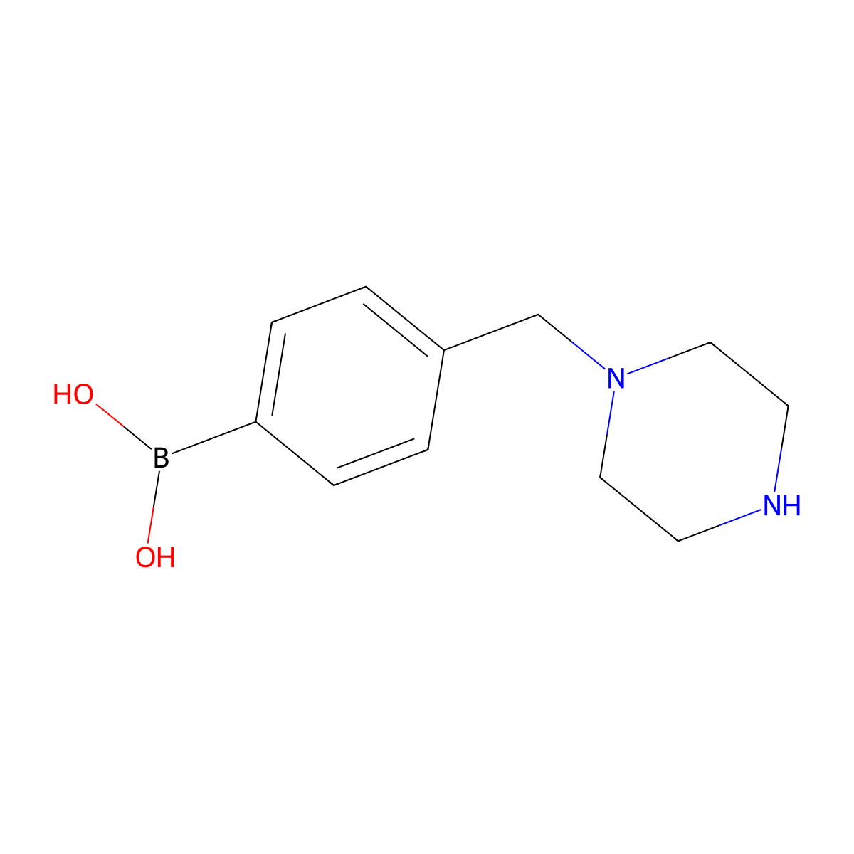4-(Piperazin-1-ylmethyl)phenylboronic acid molecular structure, CAS 763120-63-4