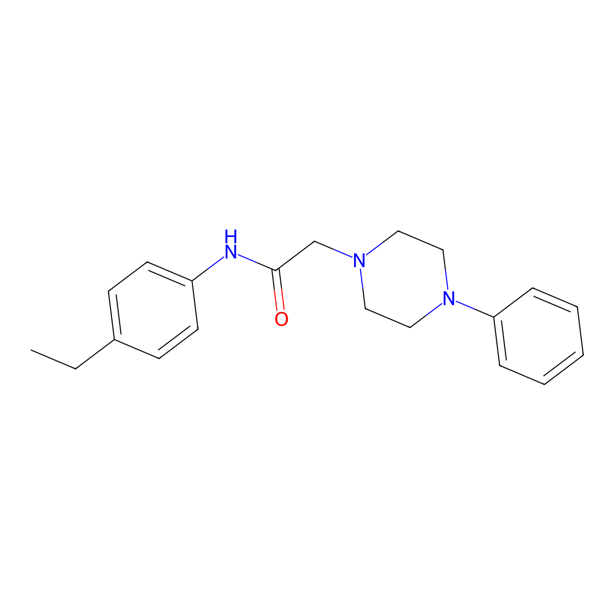 N-(4-Ethylphenyl)-2-(4-phenyl-1-piperazinyl)acetamide molecular structure, CAS 763124-65-8