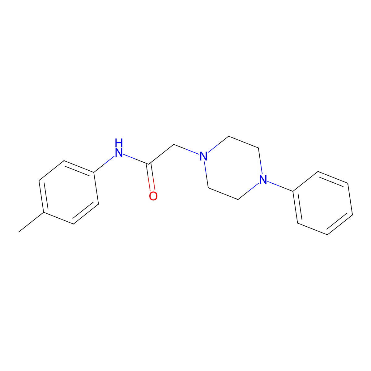 N-(4-Methylphenyl)-2-(4-phenyl-1-piperazinyl)acetamide molecular structure, CAS 763124-68-1