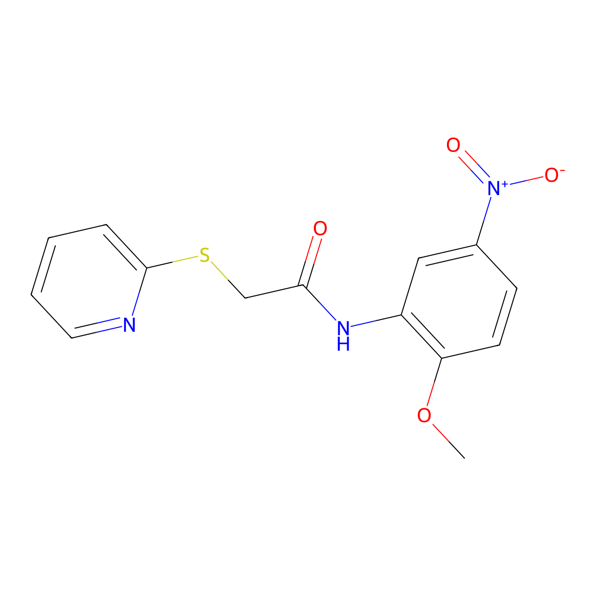 N-(2-Methoxy-5-nitrophenyl)-2-(2-pyridinylthio)acetamide molecular structure, CAS 763124-79-4