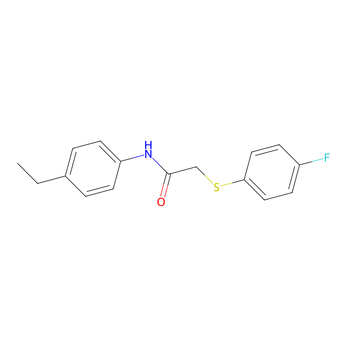 N-(4-Ethylphenyl)-2-((4-fluorophenyl)thio)acetamide molecular structure, CAS 763125-46-8