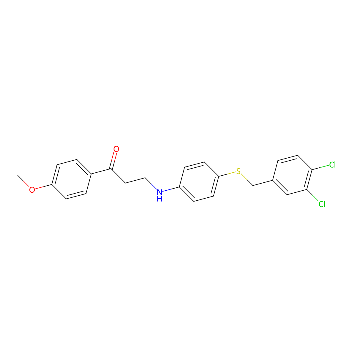 3-(4-((3,4-Dichlorobenzyl)thio)anilino)-1-(4-methoxyphenyl)-1-propanone molecular structure, CAS 763126-14-3