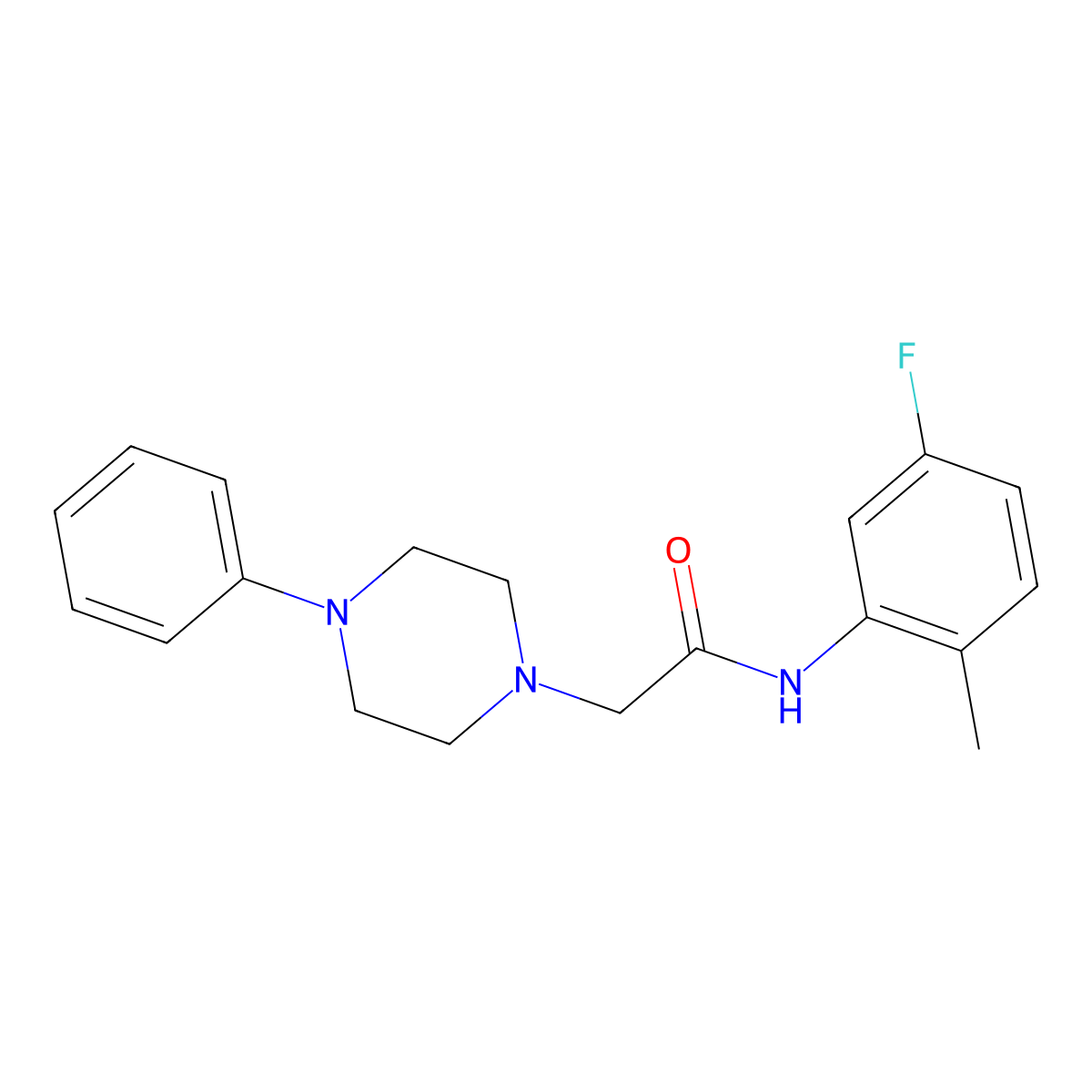N-(5-Fluoro-2-methylphenyl)-2-(4-phenyl-1-piperazinyl)acetamide molecular structure, CAS 763126-53-0