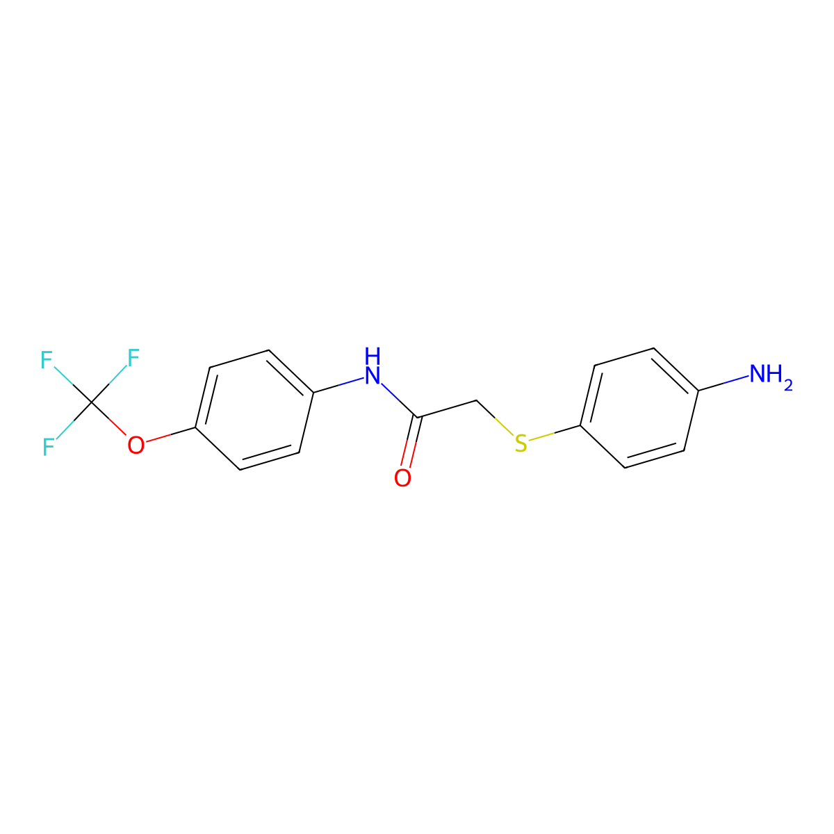 2-((4-Aminophenyl)thio)-N-(4-(trifluoromethoxy)phenyl)acetamide molecular structure, CAS 763126-91-6