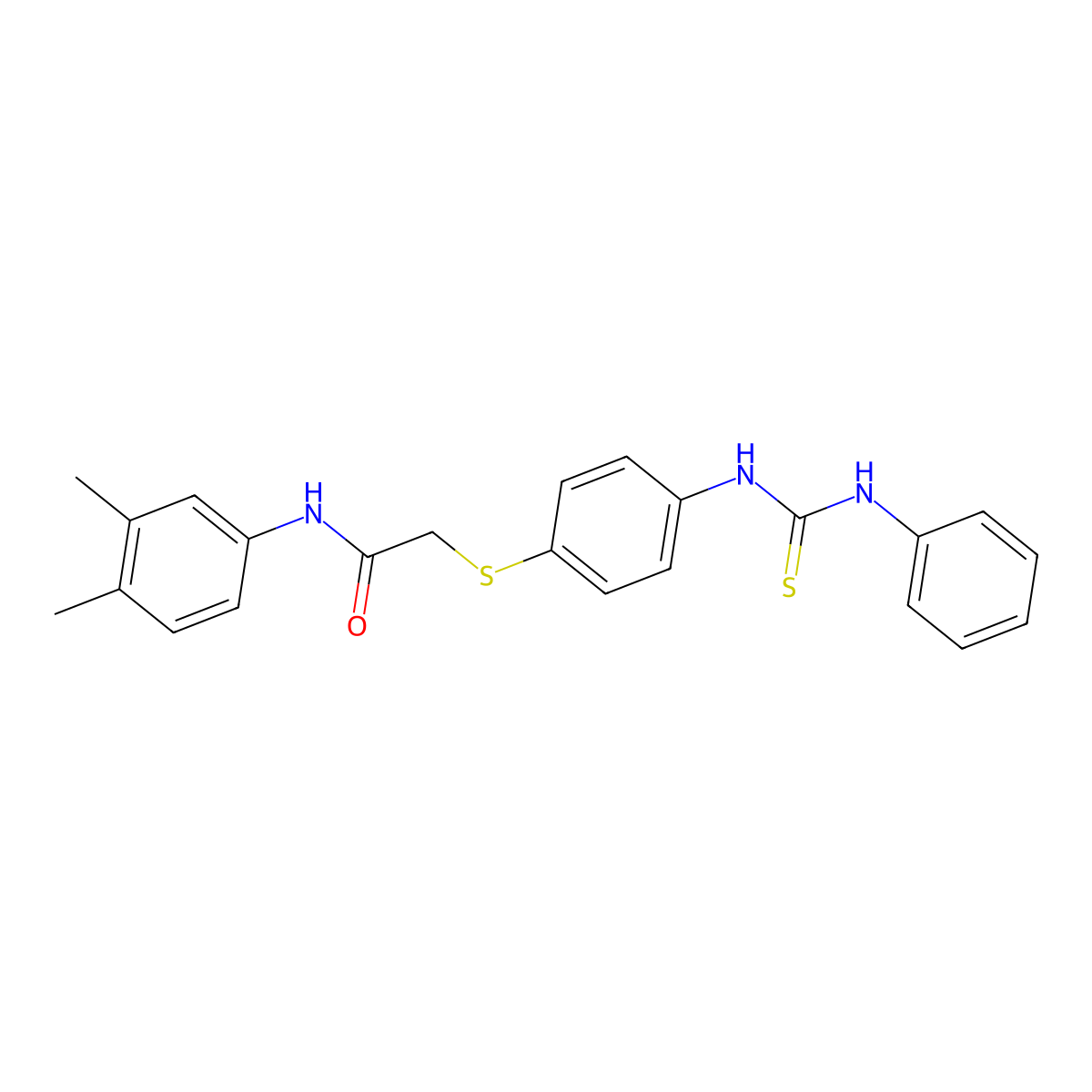 2-((4-((Anilinocarbothioyl)amino)phenyl)thio)-N-(3,4-dimethylphenyl)acetamide molecular structure, CAS 763128-88-7