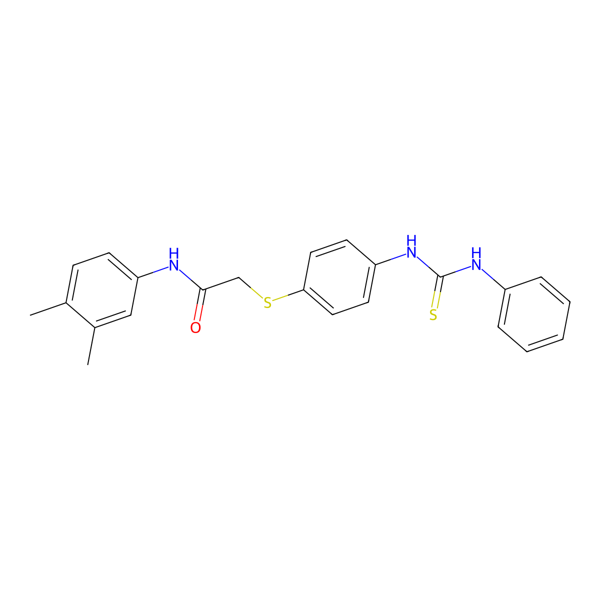 2-((4-((Anilinocarbothioyl)amino)phenyl)thio)-N-(3,4-dimethylphenyl)acetamide molecular structure, CAS 763128-88-7