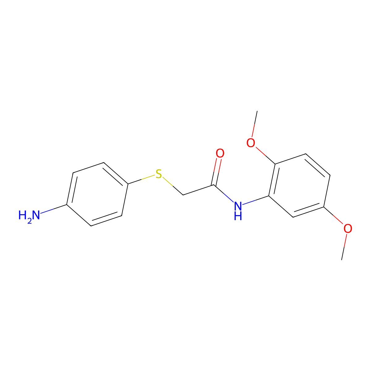 2-((4-Aminophenyl)thio)-N-(2,5-dimethoxyphenyl)acetamide molecular structure, CAS 763129-51-7