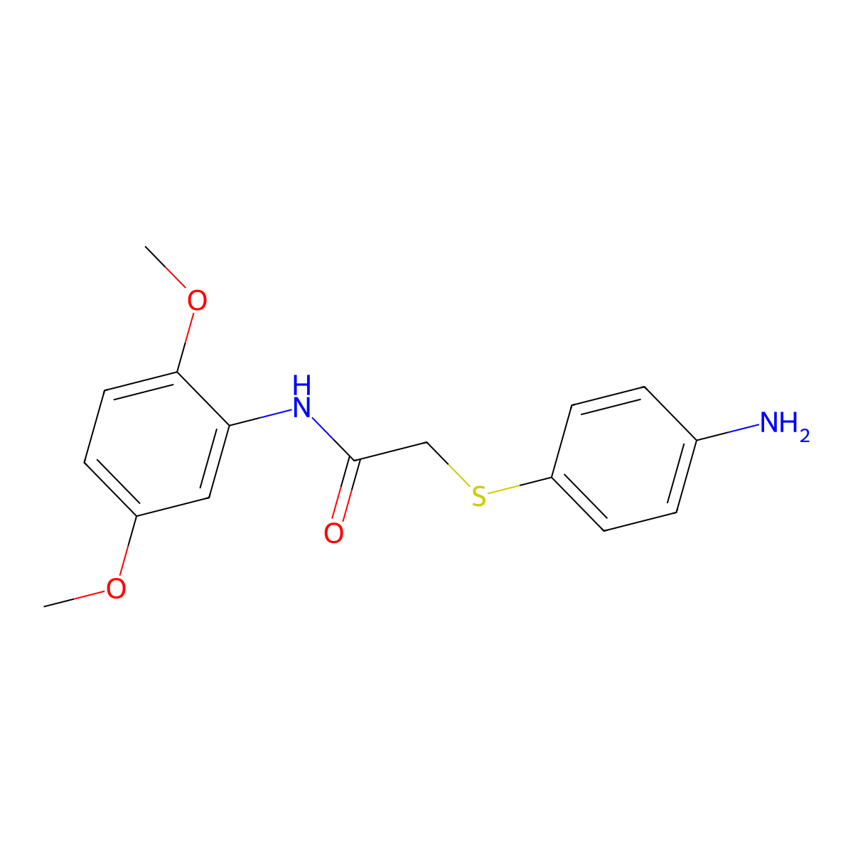 2-((4-Aminophenyl)thio)-N-(2,5-dimethoxyphenyl)acetamide molecular structure, CAS 763129-51-7