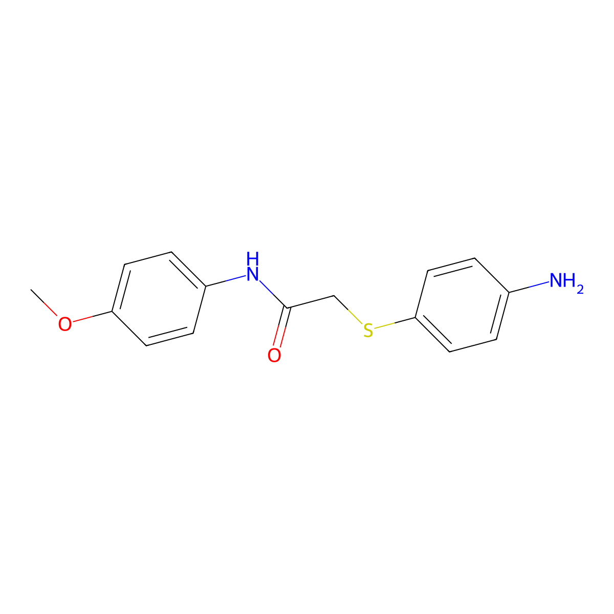 2-((4-Aminophenyl)thio)-N-(4-methoxyphenyl)acetamide molecular structure, CAS 763129-83-5