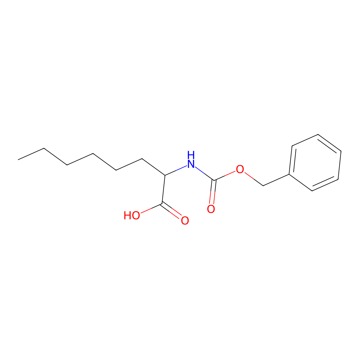 2-{[(Benzyloxy)carbonyl]amino}octanoic acid molecular structure, CAS 76313-08-1