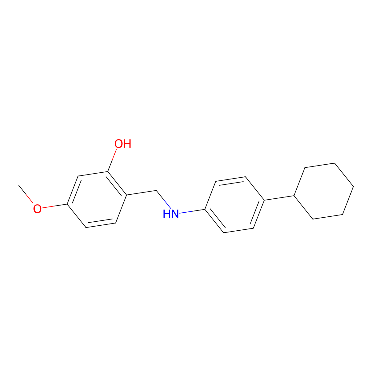2-((4-Cyclohexylanilino)methyl)-5-methoxyphenol molecular structure, CAS 763130-01-4