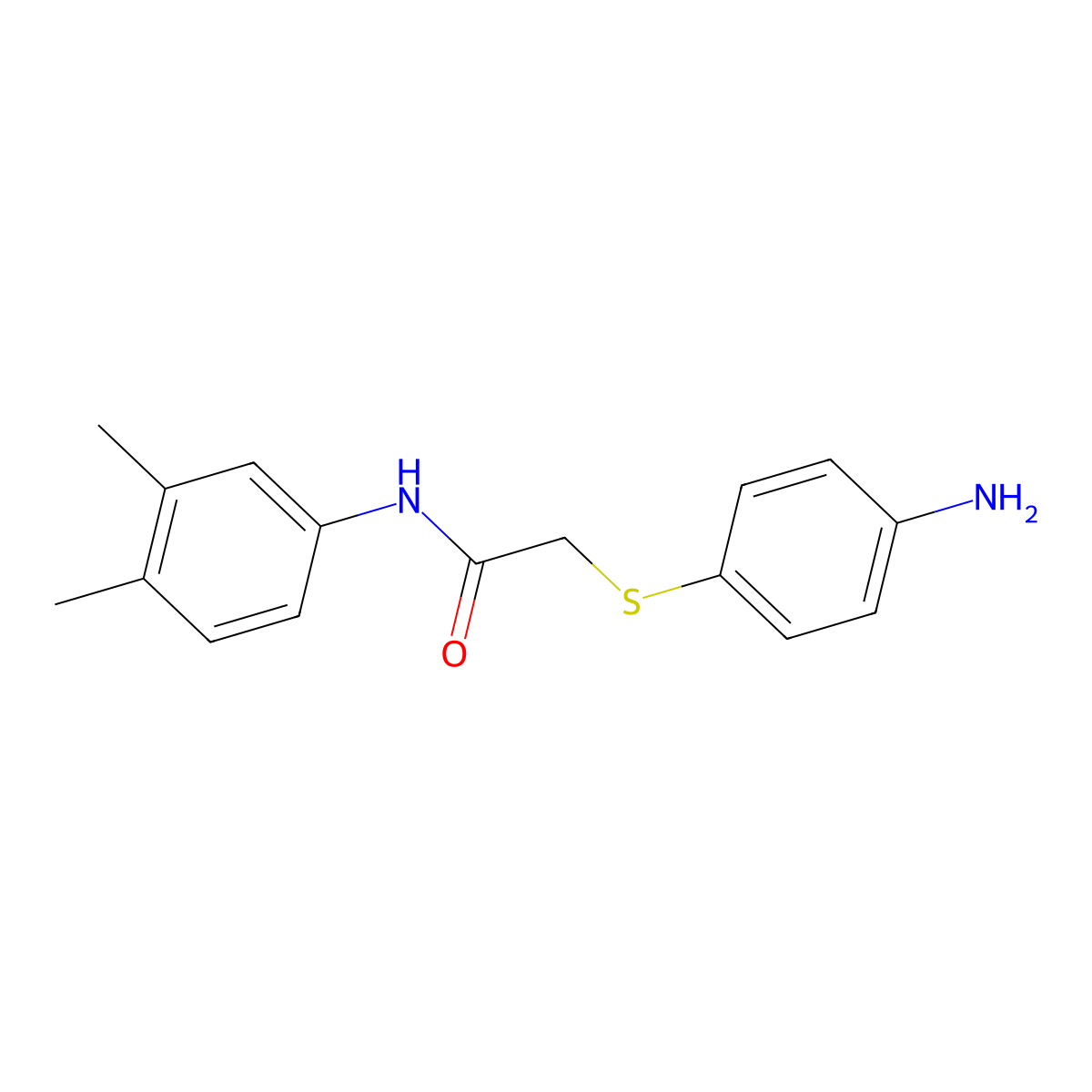 2-((4-Aminophenyl)thio)-N-(3,4-dimethylphenyl)acetamide molecular structure, CAS 763130-03-6