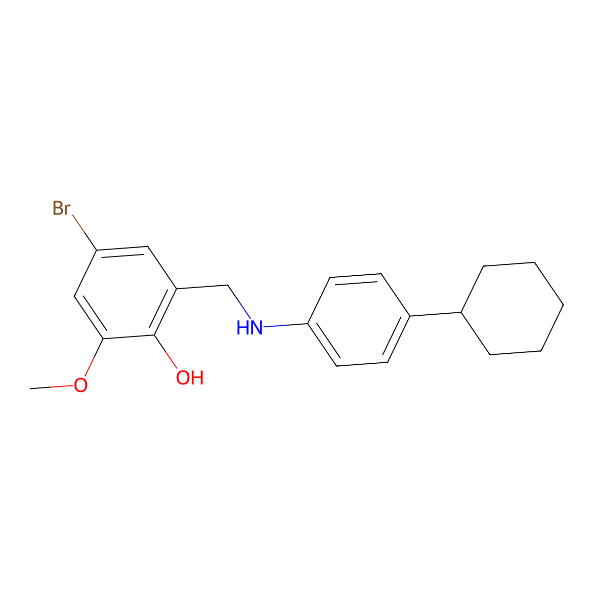 4-Bromo-2-((4-cyclohexylanilino)methyl)-6-methoxyphenol molecular structure, CAS 763130-42-3