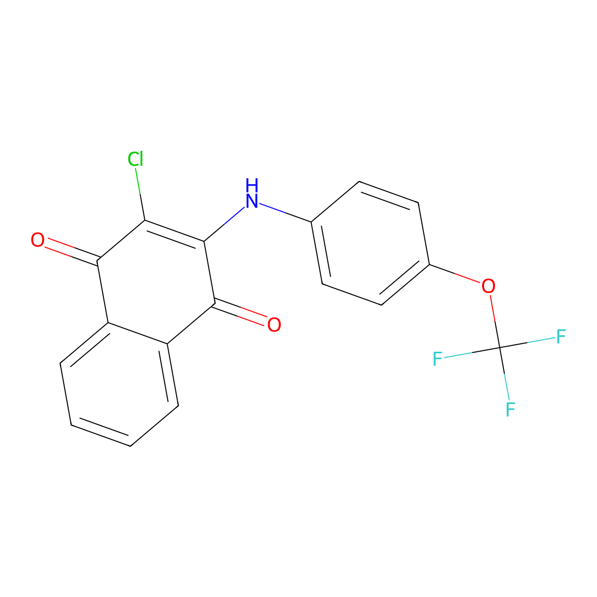 2-Chloro-3-(4-(trifluoromethoxy)anilino)naphthoquinone molecular structure, CAS 763130-52-5