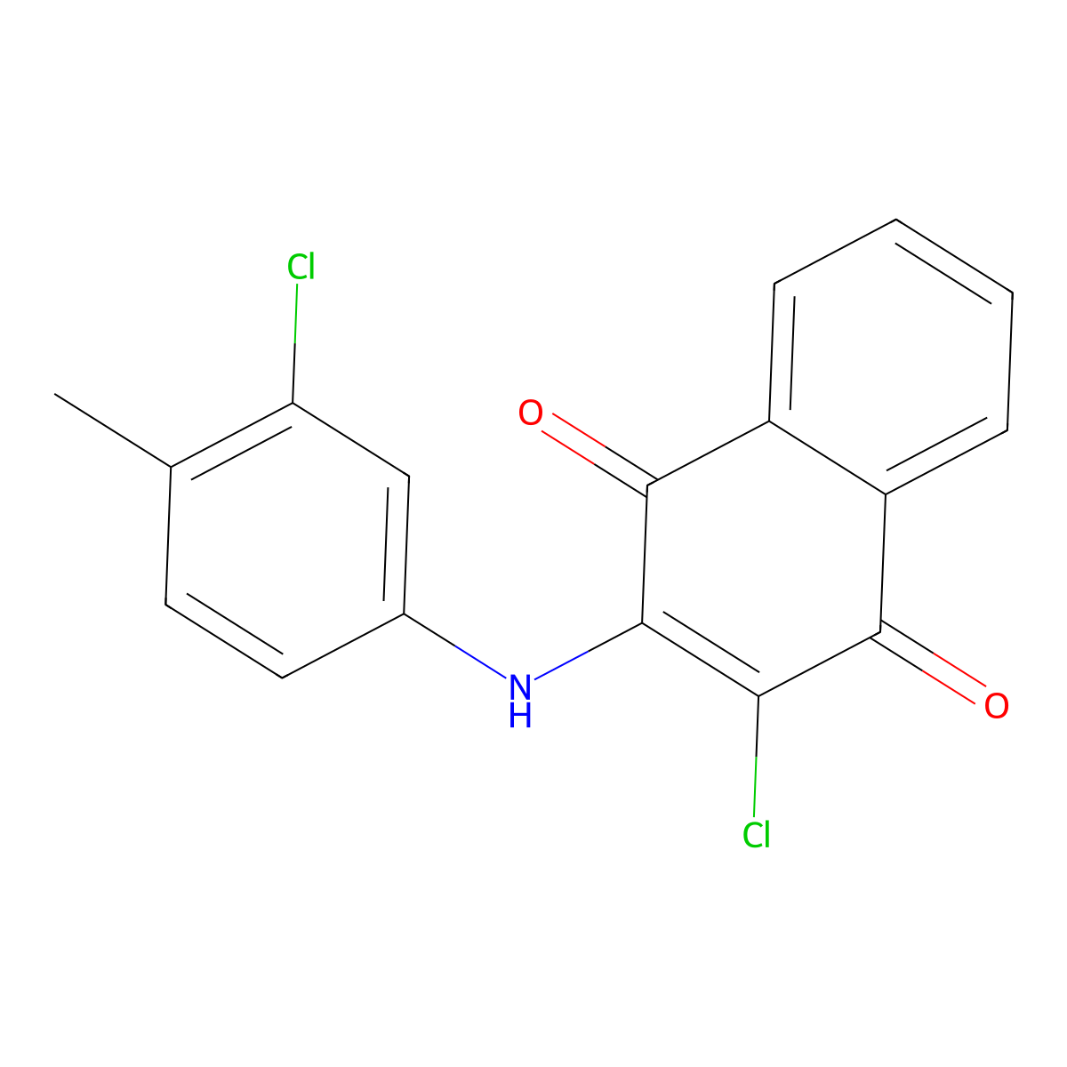 2-Chloro-3-(3-chloro-4-methylanilino)naphthoquinone molecular structure, CAS 763130-53-6