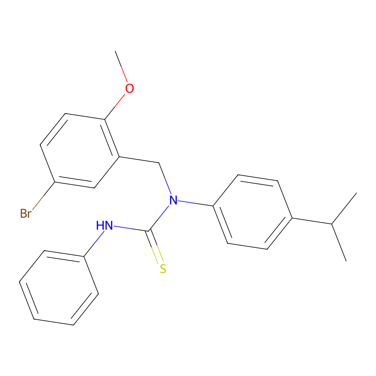 N-(5-Bromo-2-methoxybenzyl)-N-(4-isopropylphenyl)-N'-phenylthiourea molecular structure, CAS 763130-54-7
