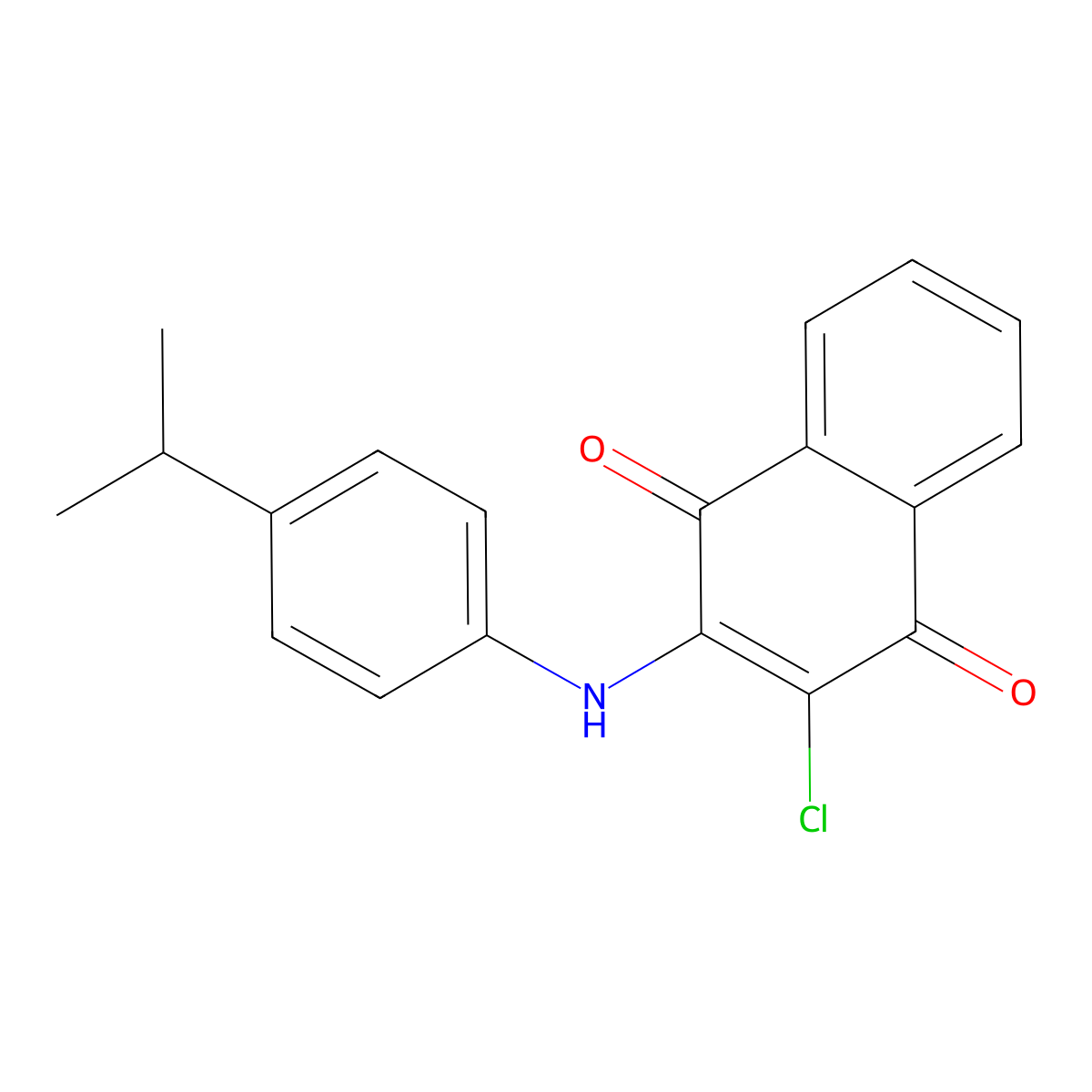 2-Chloro-3-(4-isopropylanilino)naphthoquinone molecular structure, CAS 763130-56-9