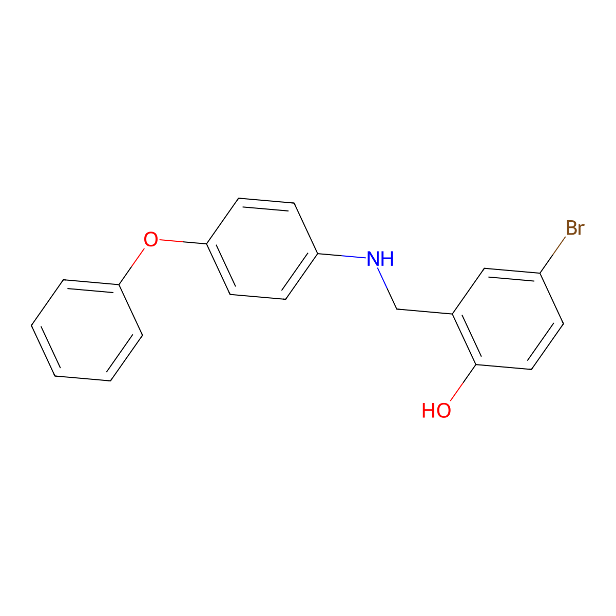 4-Bromo-2-((4-phenoxyanilino)methyl)phenol molecular structure, CAS 763130-82-1