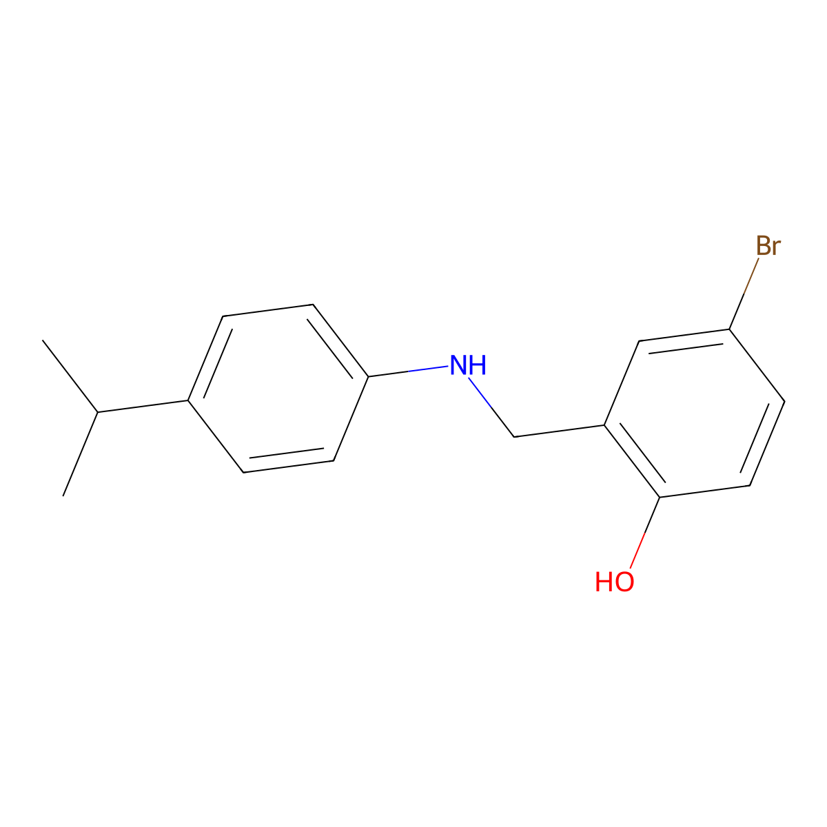 4-Bromo-2-[[[4-(1-methylethyl)phenyl]amino]methyl]phenol molecular structure, CAS 763131-37-9