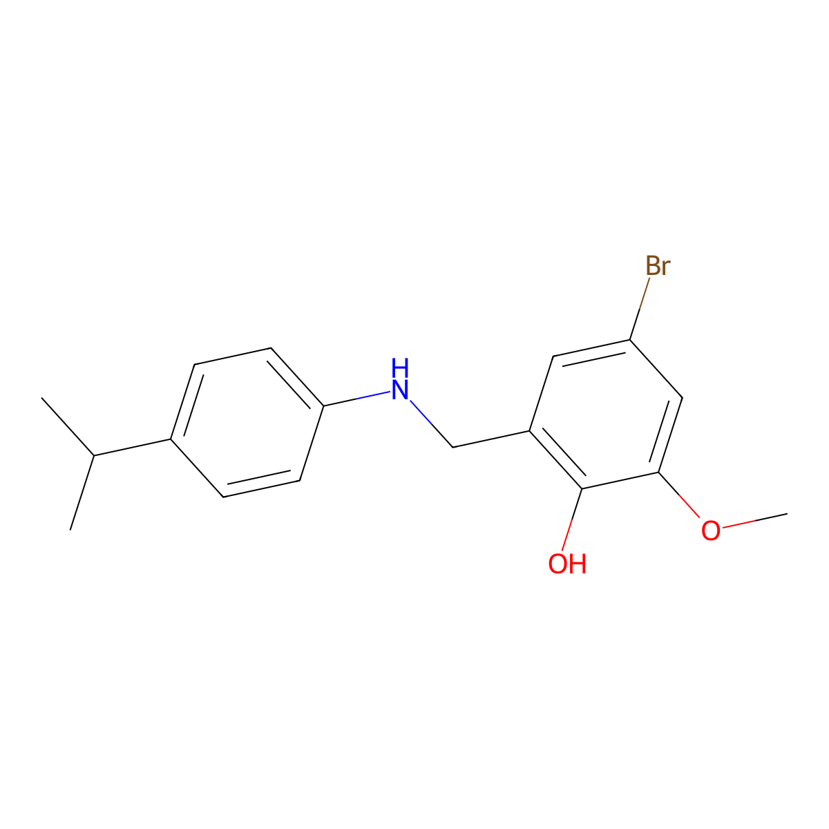 4-Bromo-2-((4-isopropylanilino)methyl)-6-methoxyphenol molecular structure, CAS 763131-38-0
