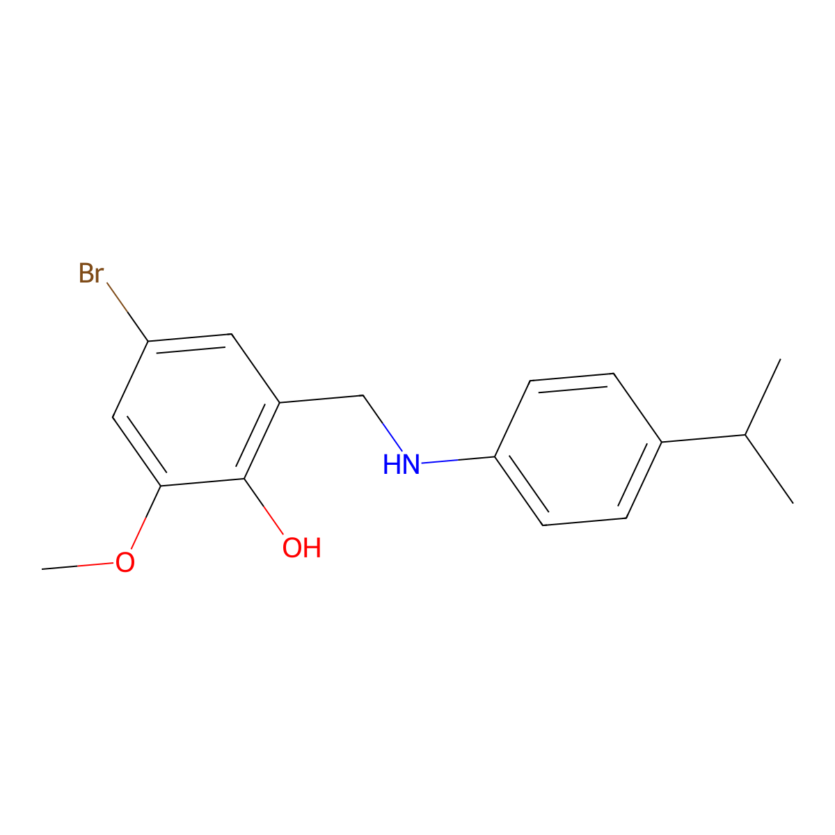 4-Bromo-2-((4-isopropylanilino)methyl)-6-methoxyphenol molecular structure, CAS 763131-38-0