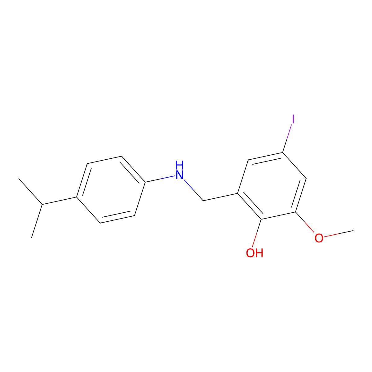 4-Iodo-2-((4-isopropylanilino)methyl)-6-methoxyphenol molecular structure, CAS 763132-47-4