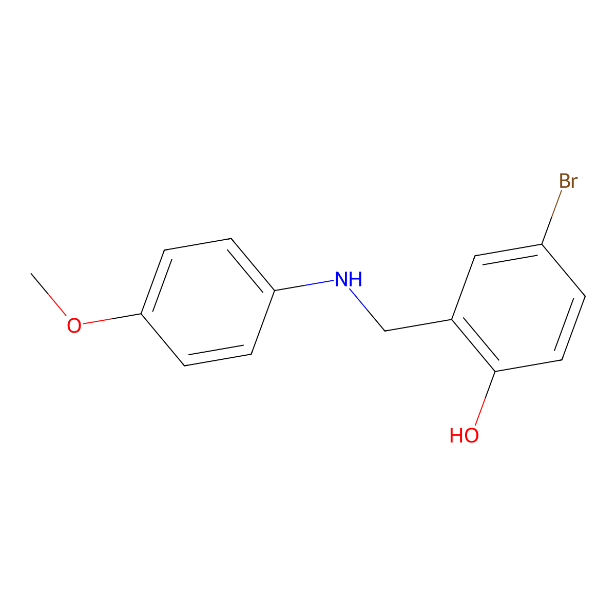 4-Bromo-2-((4-methoxyanilino)methyl)phenol molecular structure, CAS 763132-62-3