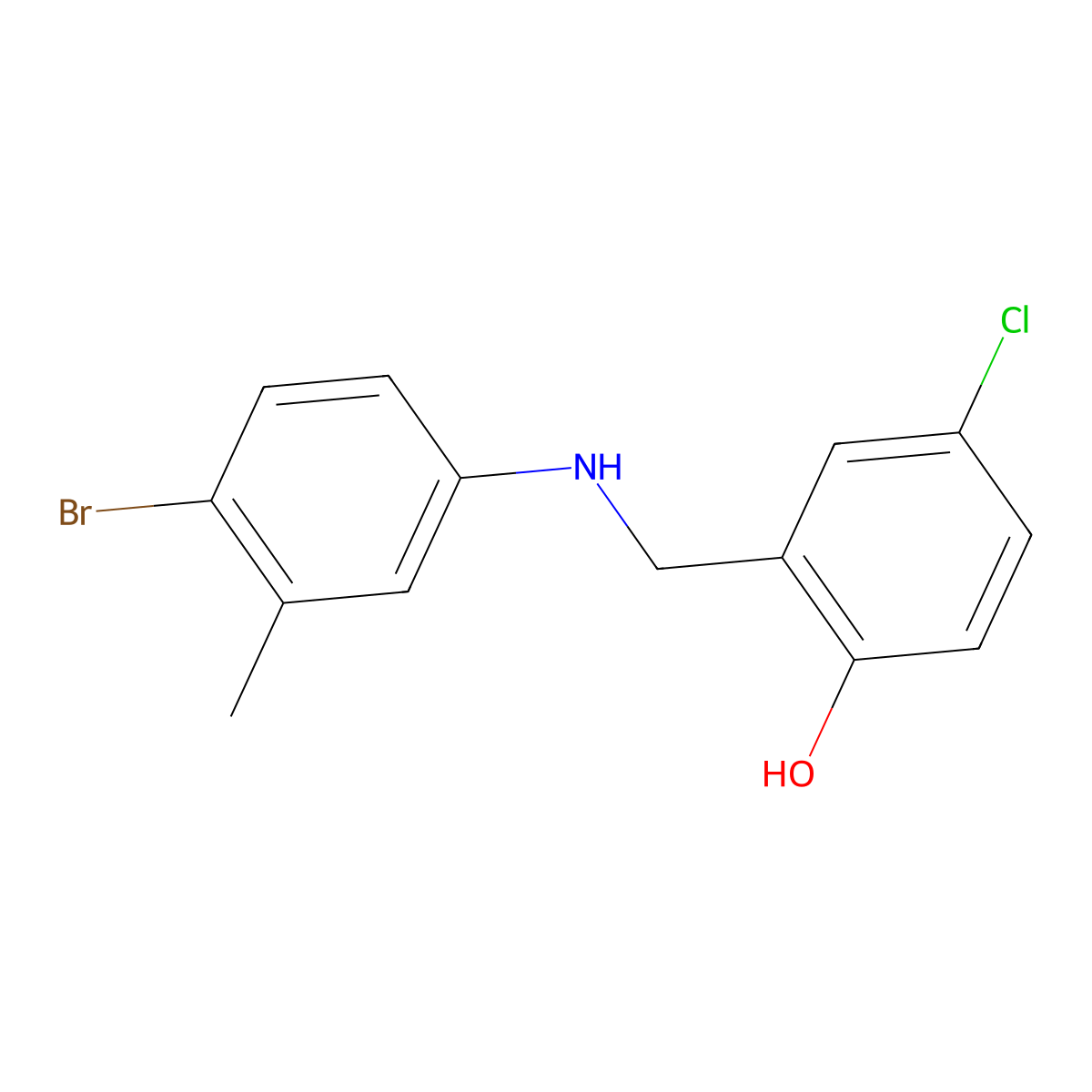 2-((4-Bromo-3-methylanilino)methyl)-4-chlorophenol molecular structure, CAS 763133-29-5