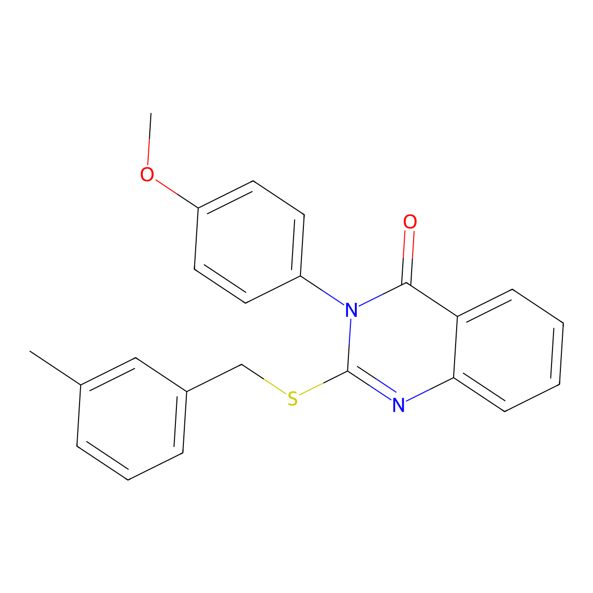 3-(4-Methoxyphenyl)-2-((3-methylbenzyl)thio)-4(3H)-quinazolinone molecular structure, CAS 763136-92-1