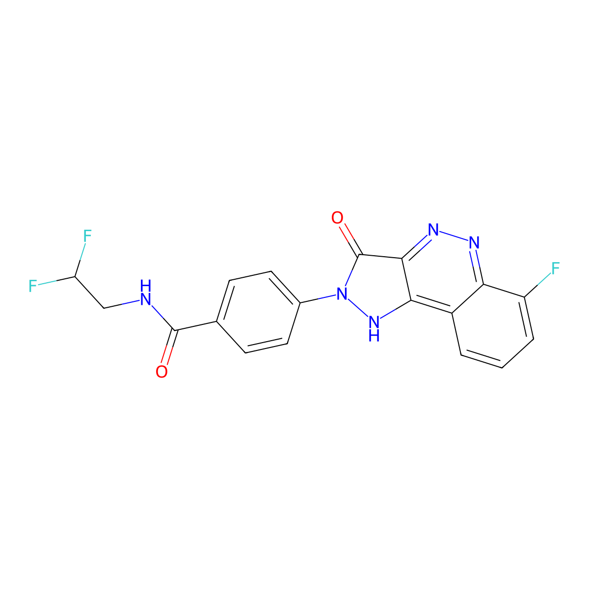 N-(2,2-Difluoroethyl)-4-(6-fluoro-3-oxo-1H-pyrazolo[4,3-c]cinnolin-2(3H)-yl)benzamide molecular structure, CAS 763142-16-1
