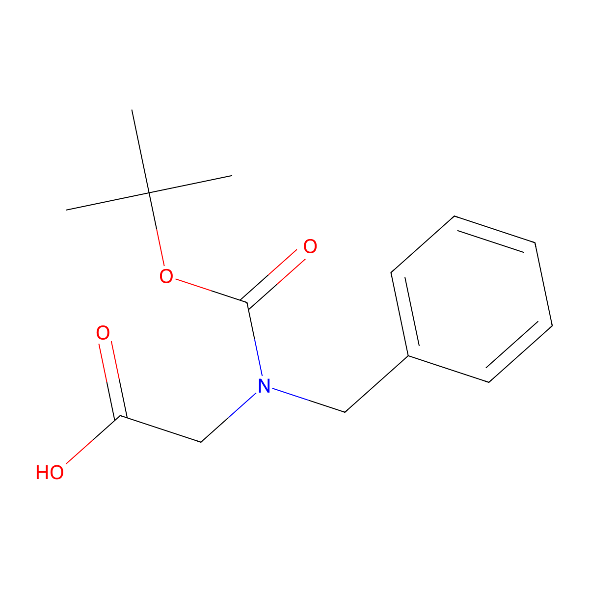 2-(Benzyl(tert-butoxycarbonyl)amino)acetic acid molecular structure, CAS 76315-01-0