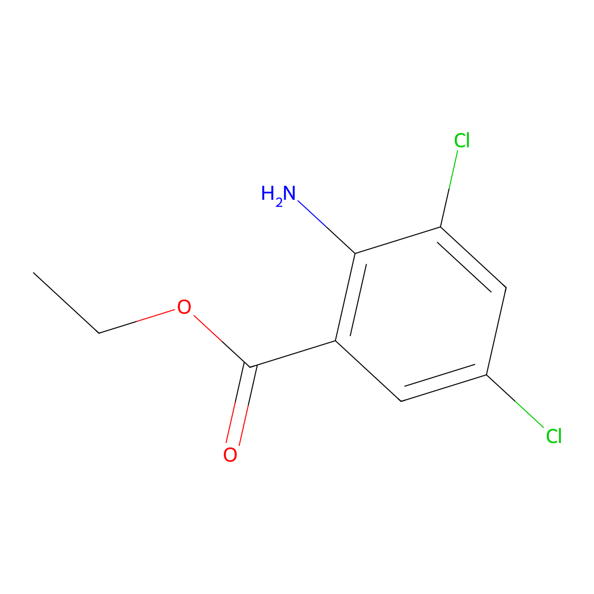 Ethyl 2-amino-3,5-dichlorobenzoate molecular structure, CAS 76315-33-8