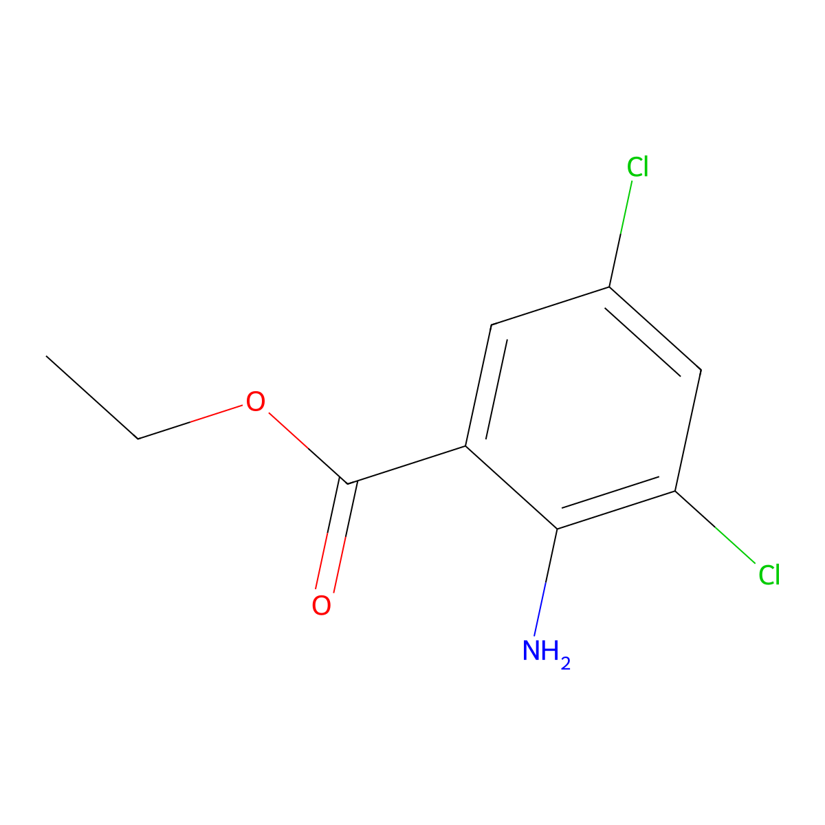 Ethyl 2-amino-3,5-dichlorobenzoate molecular structure, CAS 76315-33-8