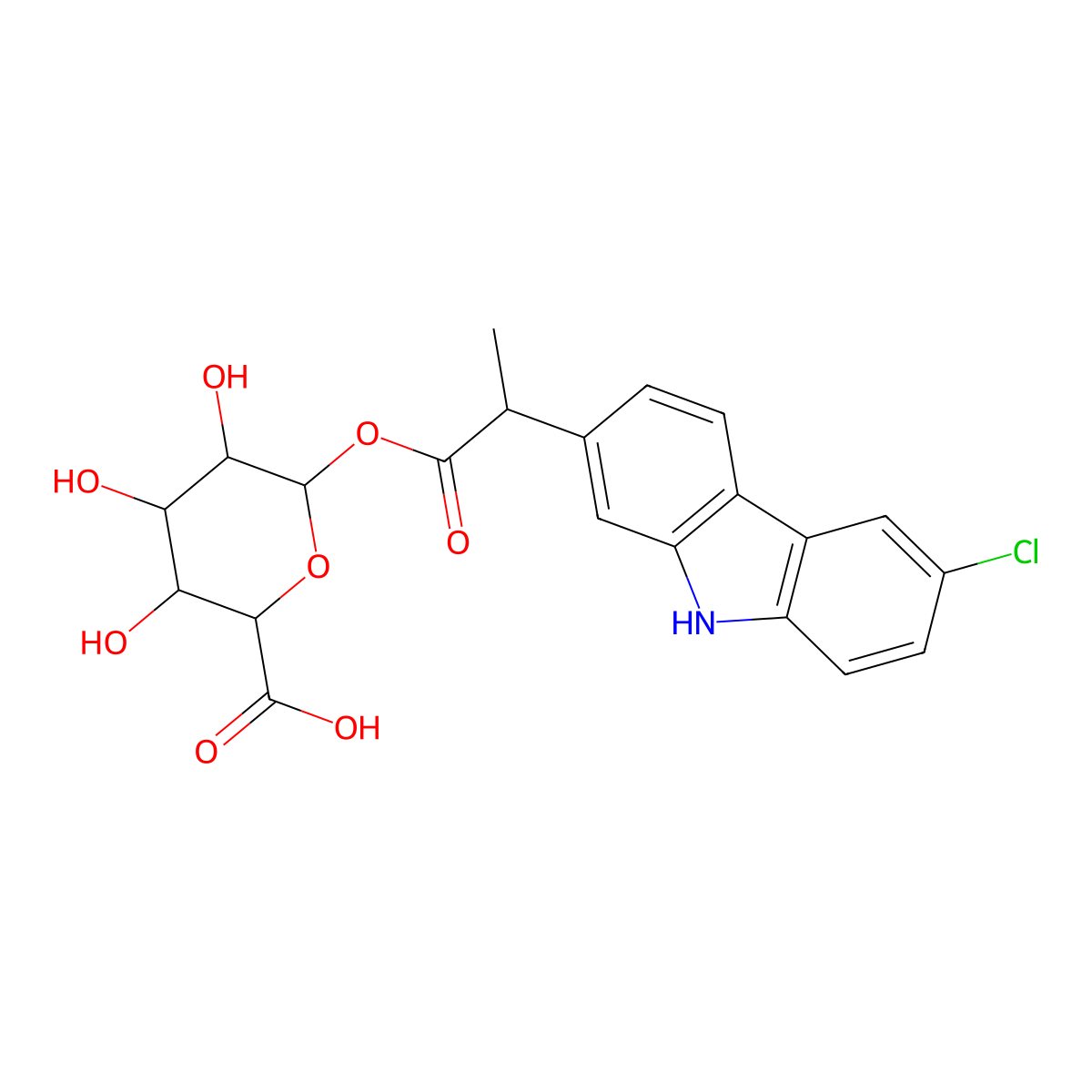 Carprofen glucuronide molecular structure, CAS 76319-13-6