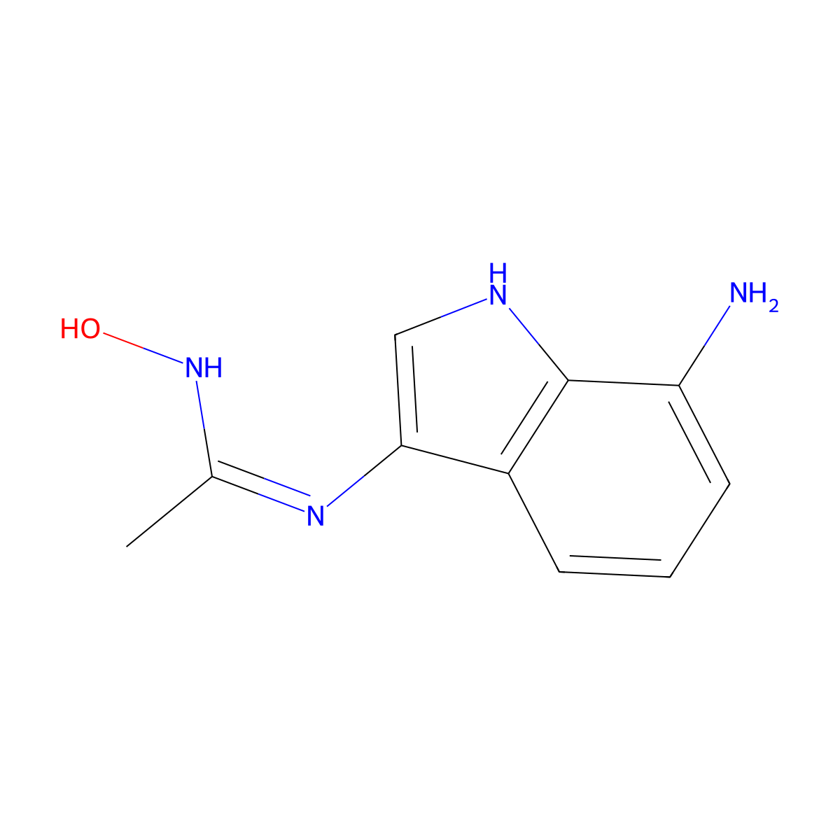N'-(7-amino-1H-indol-3-yl)-N-hydroxyethanimidamide molecular structure, CAS 7632-15-7
