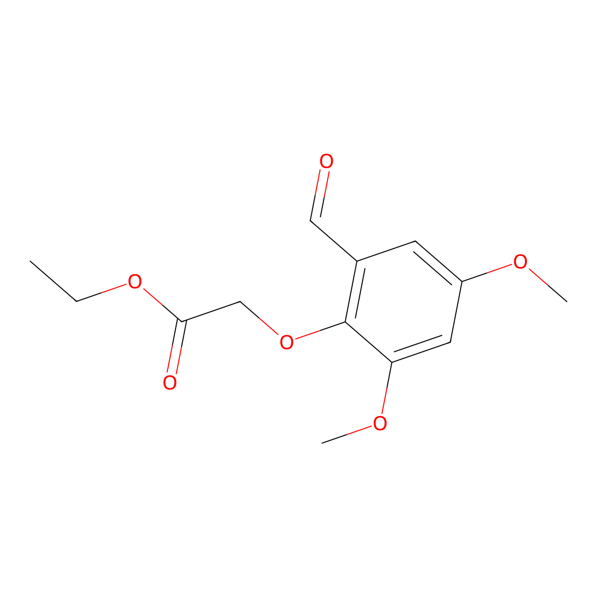 Ethyl 2-(2-formyl-4,6-dimethoxyphenoxy)acetate molecular structure, CAS 76322-08-2