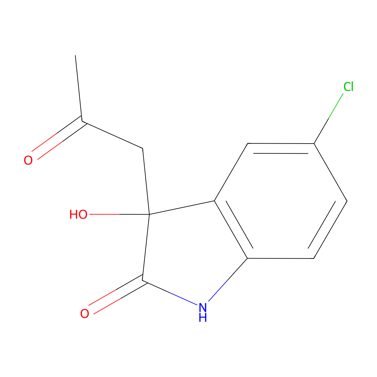 5-Chloro-3-hydroxy-3-(2'-oxopropyl)indolin-2-one molecular structure, CAS 76325-67-2